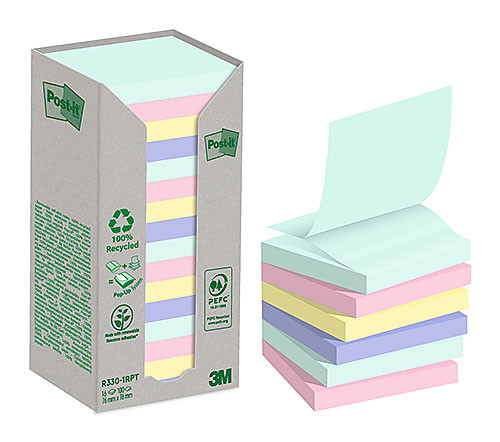 Post-it Recycled Z-block 76x76 mm nature 16/fp
