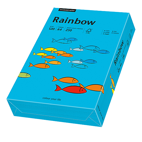 Färgat papper Rainbow A4 120 g blå 250/fp