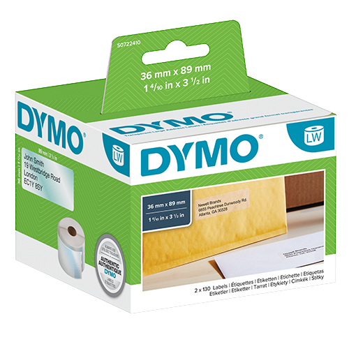 Adressetikett Dymo LabelWriter 89x36 mm transparent