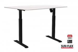 Sitt/ståbord Sun-Flex Easydesk Adapt II 120x80 cm svart/vit